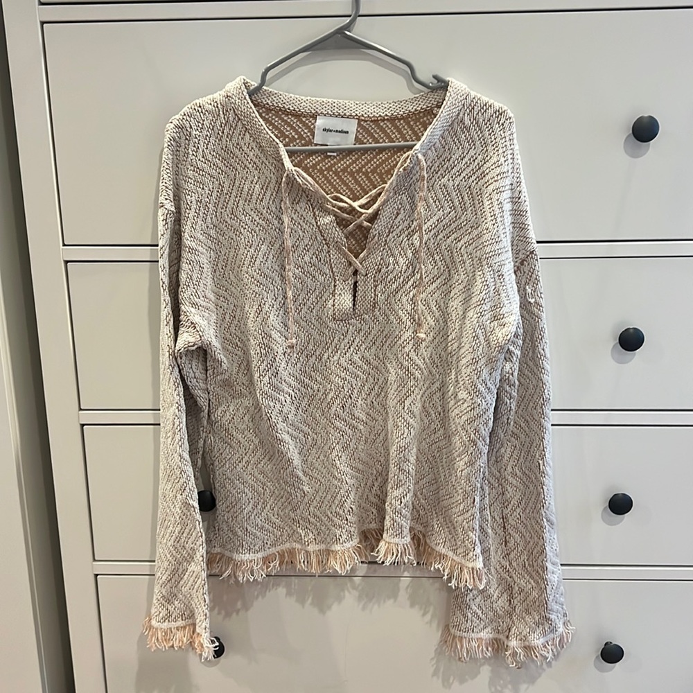 Cream and white sweater